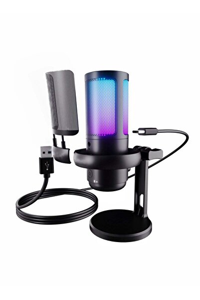 Generic Gaming Microphone With RGB Lighting, USB Condenser Podcasting Microphone