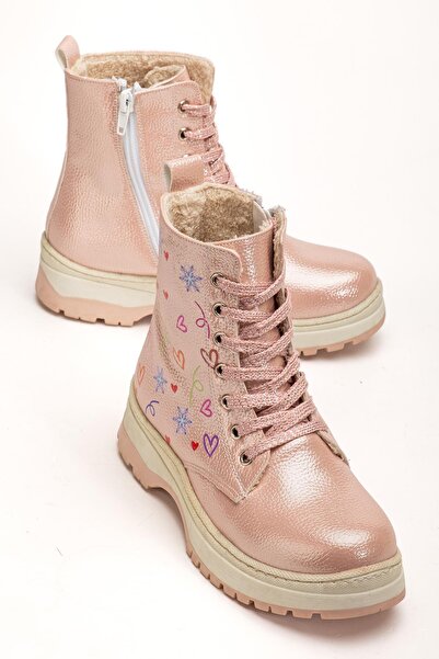 Pabuçland Sıcak Astar Kaymaz Taban Günlük Kız Çocuk Botu