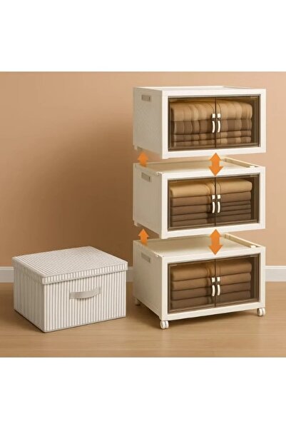 Primo Plus Multi-Purpose Foldable Storage Bins Bundle with Lids and Wheels – ...