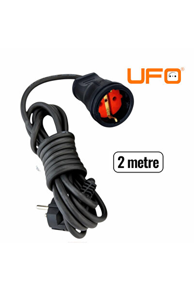 UFO Tekli grup priz siyah renk (1.sınıf kaliteli)seyyar uzatma kablosu 2 metre
