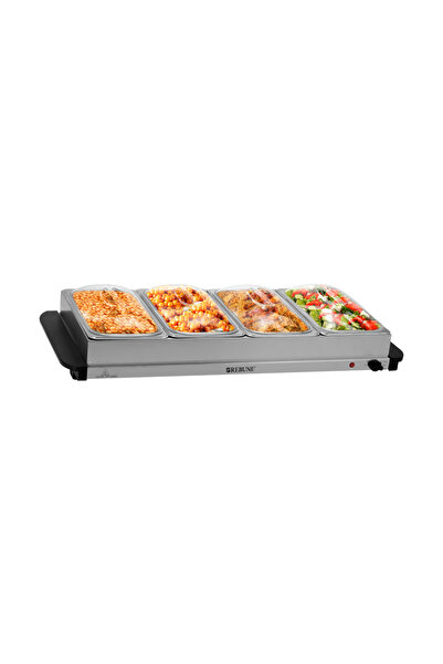 rebune 300W electric buffet heater with four 2.5L stainless steel heating basins