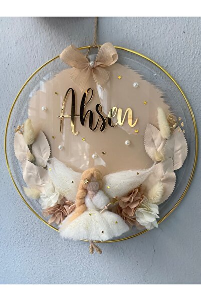 Zen Ahşap Tasarım Pileksi Çemberli Kapı Süsü