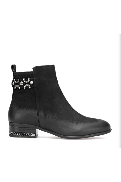 Venüs 2152712K Women's Genuine Leather Short Heeled Casual Boots