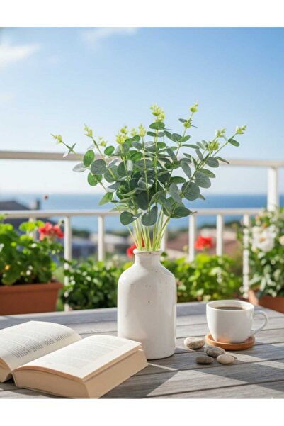 ENRUFLORA Yapay 16 Dallı Okaliptus Ev Dekor Salon Aranjman