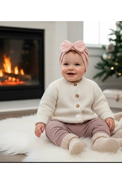 Bebek Puantiye Desenli Fiyonklu Bone – Pamuklu, Esnek ve Yumuşak Şapkası