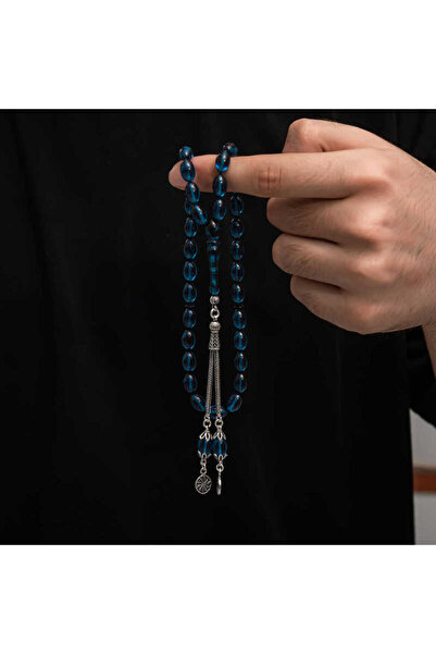 norsary خرز صلاة عنبر مجعد بشرابة فضية