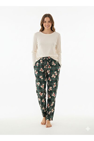 Gizem iç giyim Patterned Soft Velvet Pajama Single Bottom