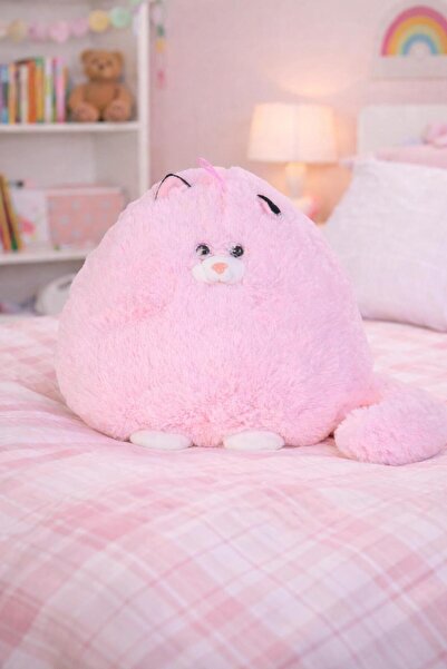 hak-iş oyuncak لعبة قطيفة على شكل قطة سمينة باللون الوردي مقاس 40 سم