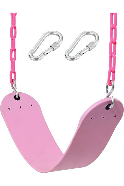 TAKE ME AWAY Pink Swing Seat with Heavy-Duty Plastic-Coated Chain - Playgroun...