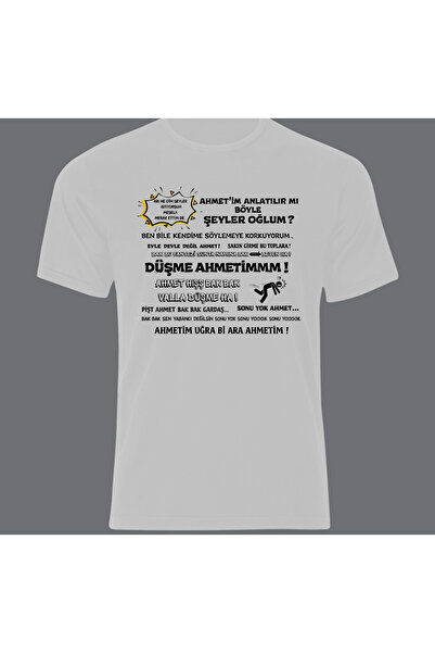 fame-stoned Düşme Ahmedim Printed Unisex 100% Cotton T-Shirt