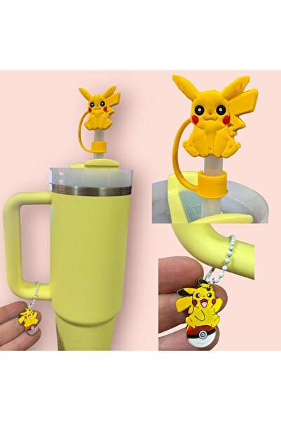 Buki'nin Atölyesi Termos uyumlu 3 Adet (10MM) Toz Geçirmez Pikachu Figürlü Qu...