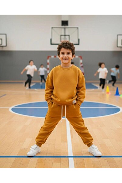 Emilakids Labeled Fleece-Lined 3 Thread Boys' Tracksuit Set