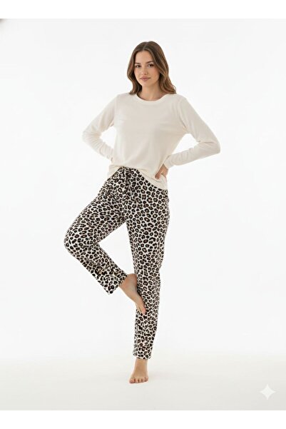 Gizem iç giyim Patterned Soft Velvet Pajama Single Bottom