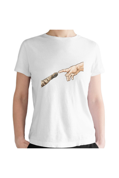 Printoot "Customizable" Creation of Cat Funny Michelangelo Parody Unisex Cott...