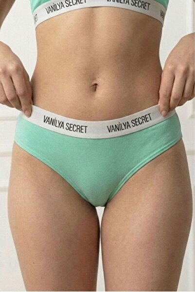 Vanilya Secret Lenjerie de corp pentru femei, din bumbac verde mentă, cu tali...