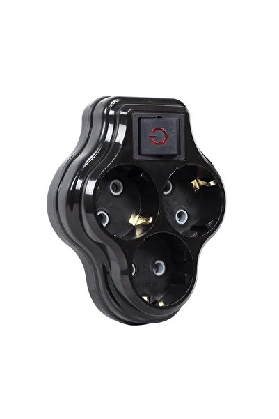 AyrStore 3lü Anahtarlı Golyat, Üçlü Topraklı Priz Duvar Tipi Çoklayıcı Fiş, 1...
