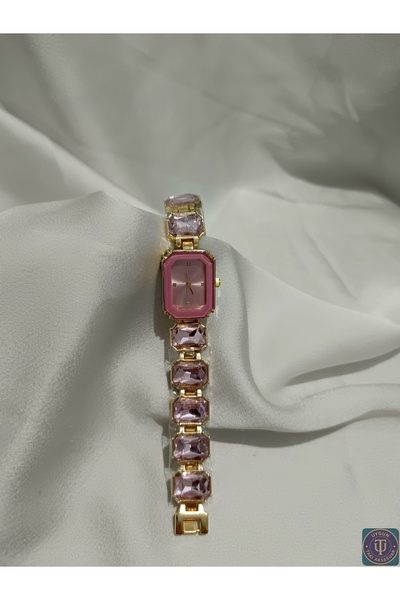 uyguntakıaksesuar Stylish Women's Wristwatch with Pink Stone – Elegant Bracel...