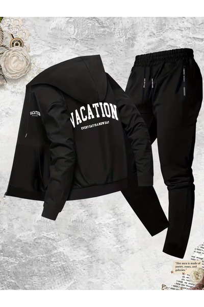 bellanova طقم رياضي رجالي مكون من بغطاء رأس قطع – طقم مكون من قطعتين، طباعة ر...