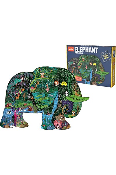 Generic Large Floor Puzzle with Elephant Design - 128 Pieces