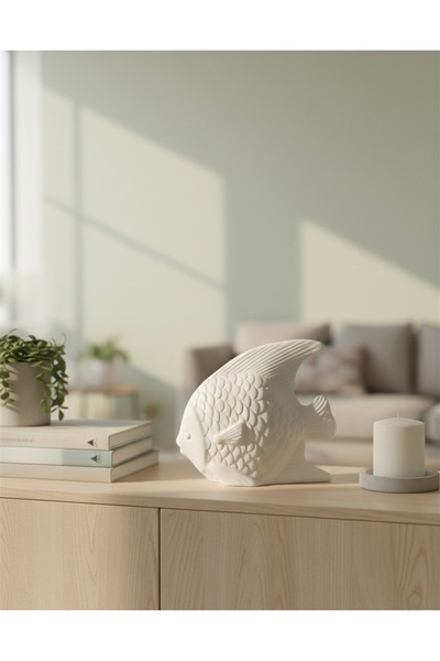 Silver El yapımı taş tozu dekoratif balık şeklinde biblo ve masa süsü