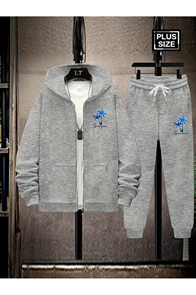 bellanova Men's Hooded Zippered Tracksuit Set – Set of 2, Digital Print, with...