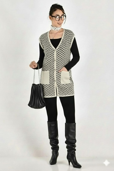 onno style woman Classic Knitted Buttoned Vest