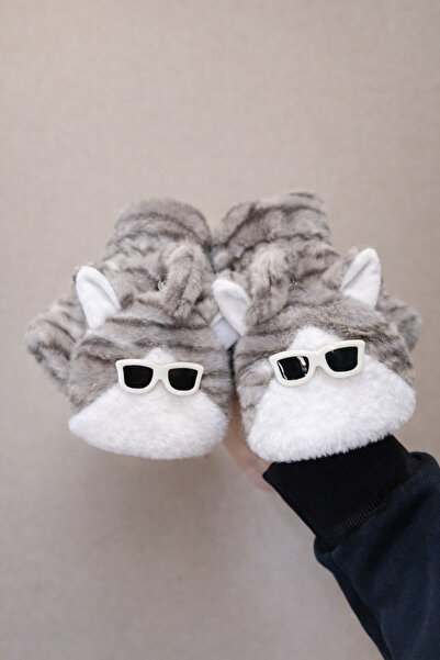 MD Moda Accessories قفازات قطيفة بتصميم قطة لطيفة - قفازات شتوية ناعمة ودافئة...