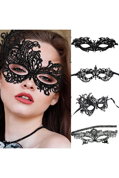 OASISGALORE Lace Eye Mask for Women, 4 Pieces of Mysterious Lace Masks, Eye M...
