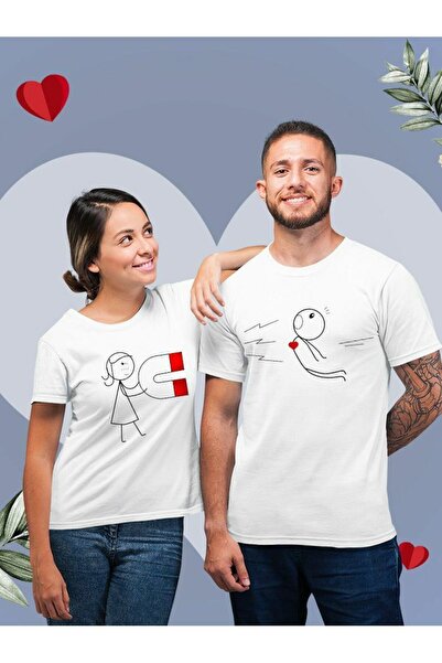 donamod Pachet de 2 tricou unisex oversize cu decolteu pentru cuplu îndrăgost...