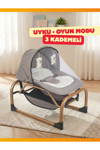 modabebekler Uyku & Oyun Modlu Sallanan Ana Kucağı – AirFlow™ Ped – 360° Cibi...