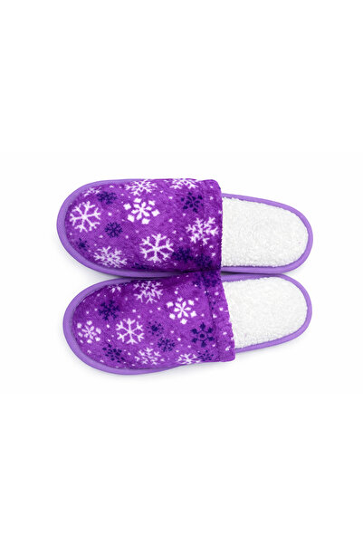 ZÜMHA Snowflake Patterned Women's House Slippers Hospitality Dowry Winter Clo...