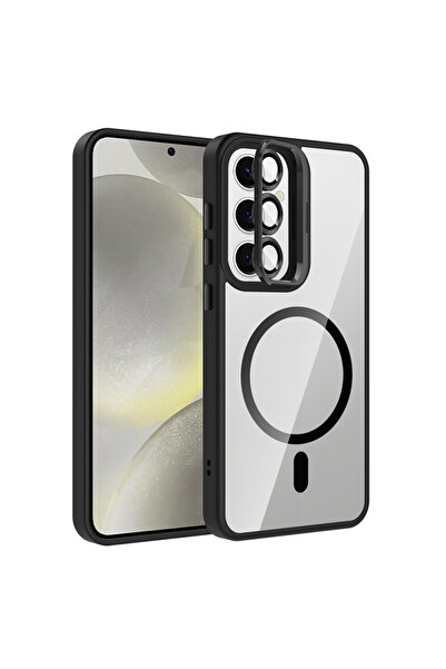 Paladyum Case غطاء M-Safe أسود اللون مع حامل إطار الكاميرا متوافق مع هاتف سام...