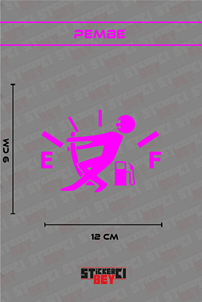 STİCKERCI BEY Guy Pulling a Gas Gauge Motorcycle Laptop Helmet Car Sticker De...
