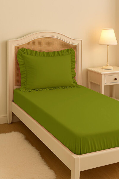 MundoLindo Fitted Sheet Set Single Fitted Sheet and Ruffled Pillow Case