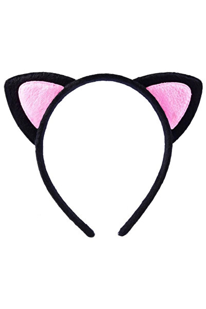 Twin Store Cute Cat Ear Fluffy Cat Crown Black Inside Pink Color 17X15 cm