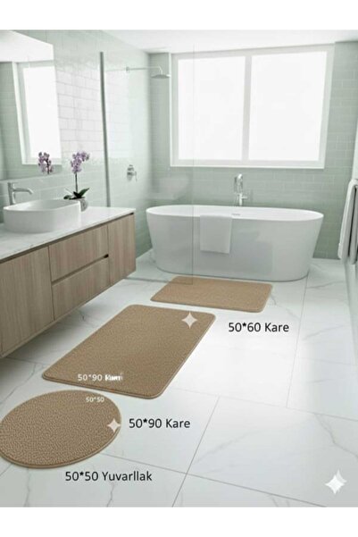 ALTUN CARPET Pano Plush Non-Slip Floor Mat Set, Consisting of 2-Piece + 3-Pie...