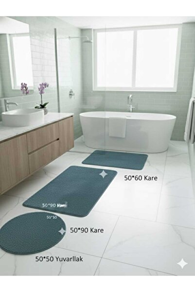 ALTUN CARPET Pano Plush Non-Slip Floor Mat Set, Consisting of 2-Piece + 3-Pie...