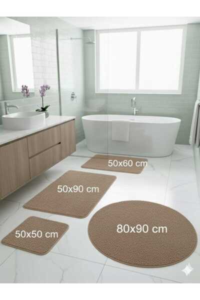 ALTUN CARPET Pano Plush Non-Slip Floor Mat Set, Consisting of 2-Piece + 3-Pie...