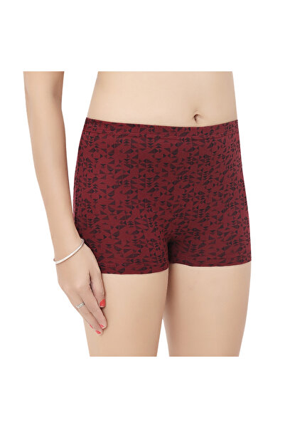 TEENS LIFESTYLE Pack of 6 - Medium Waist Inner Elastic Printed Boy Shorts Panty - Prints may Vary