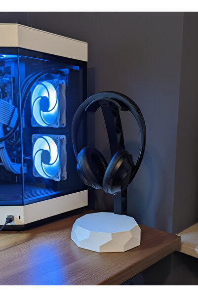 Volen lab Kulaklık Standı Dekoratif Kulaklık Tutucu Siyah-Beyaz