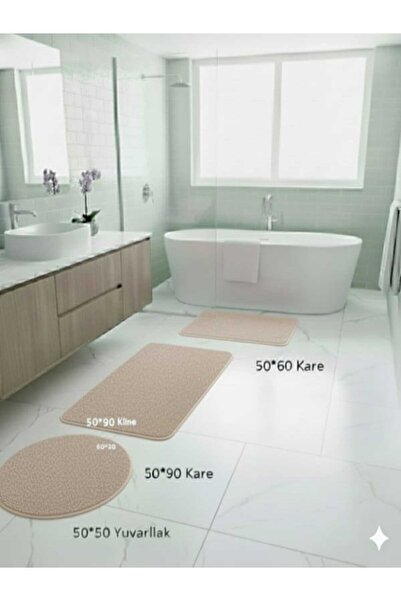 ALTUN CARPET Pano Plush Non-Slip Floor Mat Set, Consisting of 2-Piece + 3-Pie...