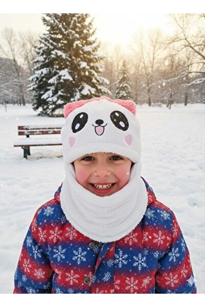 Betülce Căciulă de pluș pentru copii – cu figurine de animale, pentru iarnă ș...