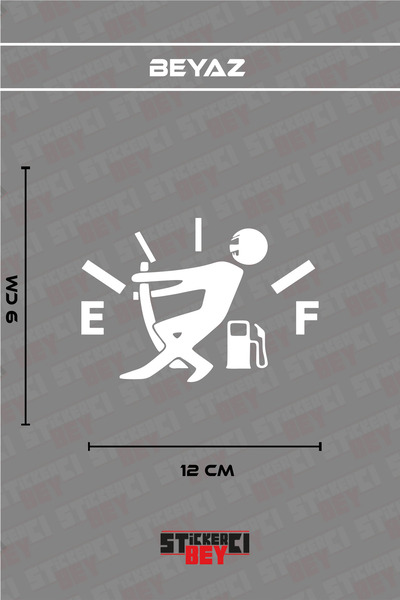 STİCKERCI BEY Guy Pulling a Gas Gauge Motorcycle Laptop Helmet Car Sticker De...
