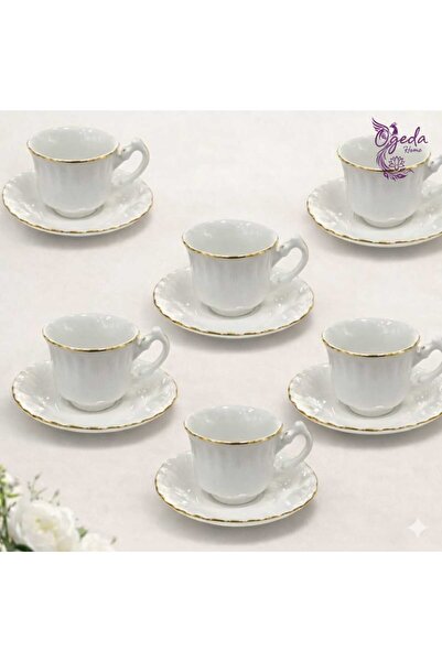 İpek Gold Detaylı 6 Kişilik Fincan Takımı- Lüks Fincan Takımı - 6 Kişilik Gol...