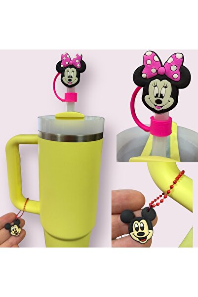 Buki'nin Atölyesi Termos uyumlu 3 Adet (10MM) Toz Geçirmez Mickey Mause Figür...