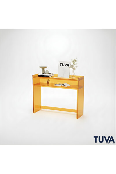 TUVA Collection ELESCA - Şeffaf Pleksi Dresuar Konsol Çalışma Masası | Minima...