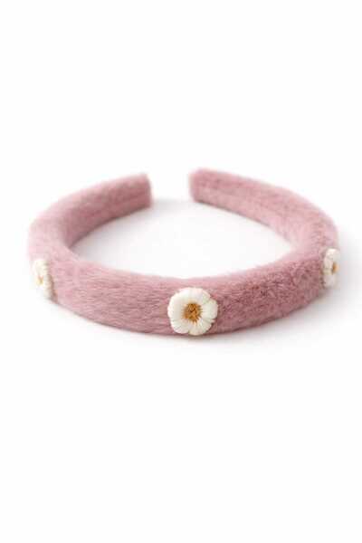 LİNACO Papatya Detaylı Peluş Kız Çocuk Tacı – Yumuşak Dokulu, Hafif, Günlük v...