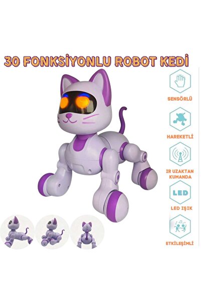 berattoys uzaktan kumandalı interaktif kedi 30 fonksiyonlu oyuncak robot kedi...