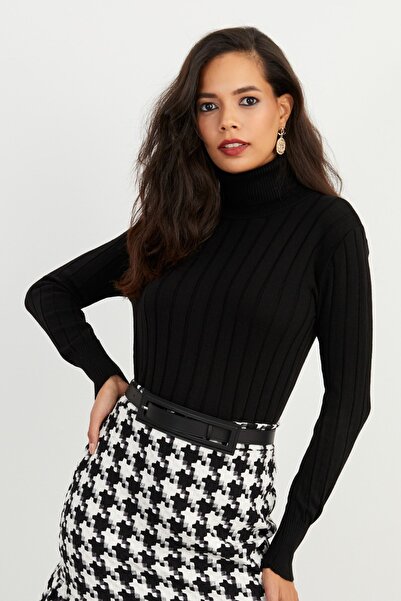 Be Best Women's Black Fisherman Sweater Be316