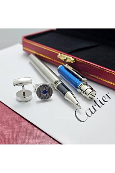 Cartier Cartier Santos de Cartier pen with leather and cufflinks